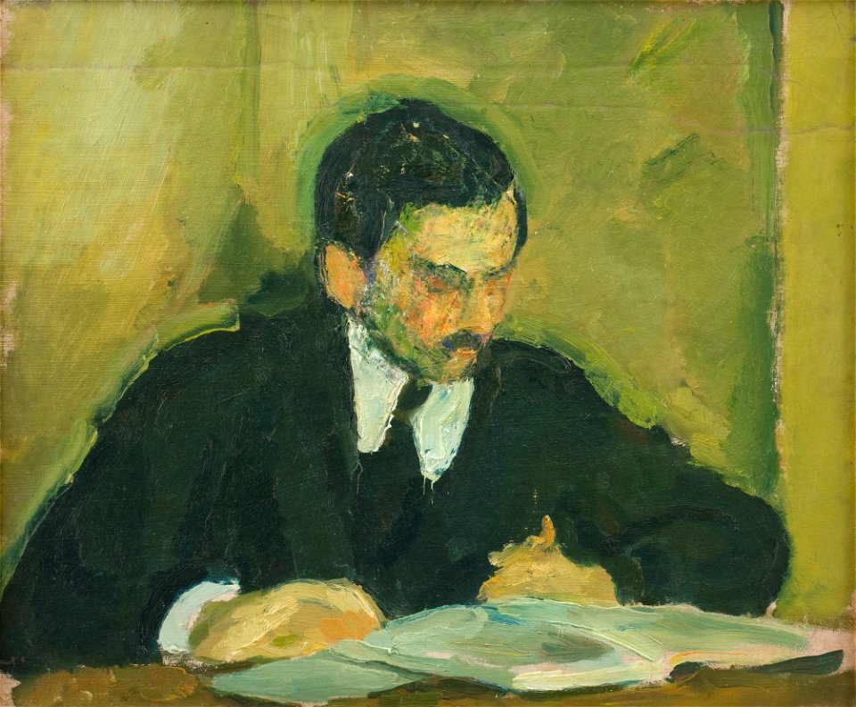 Harald Giersing, Maleren Ernst Goldschmidt læsende, 1915, KMS6238, SMK