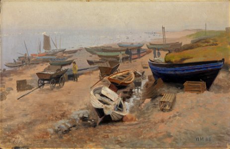 Nils Hansteen - Boats on the Beach at Hirtshals - NG.M.00865 - National Museum of Art, Architecture and Design