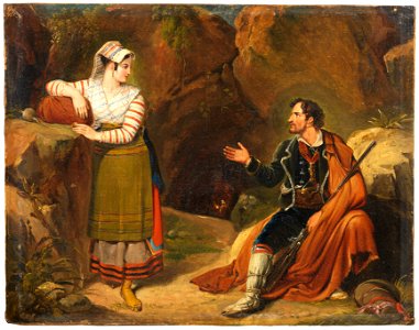 Italian Woman Making Conversation With a Brigand - Nationalmuseum - 212153