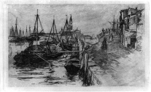 Harbor and docks with fishing smacks, Italy LCCN96509126