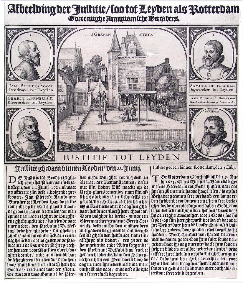 Iustitie tot Leyden - Executie van de plegers van de aanslag op Maurits van Oranje te Leiden (1623)