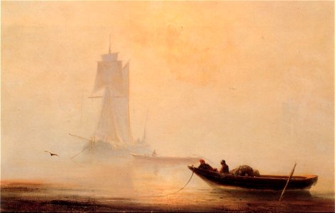 Ivan Constantinovich Aivazovsky Fishing Boats In A Harbor. Free illustration for personal and commercial use.