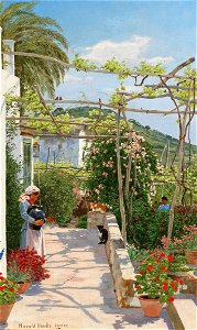 Harald Diecks Blick auf die Terrasse in Capri 1887