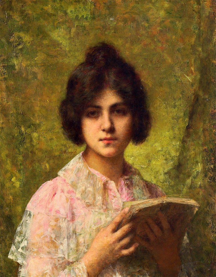 Алексе́й А. Харла́мов - Молодая женщина держит книгу