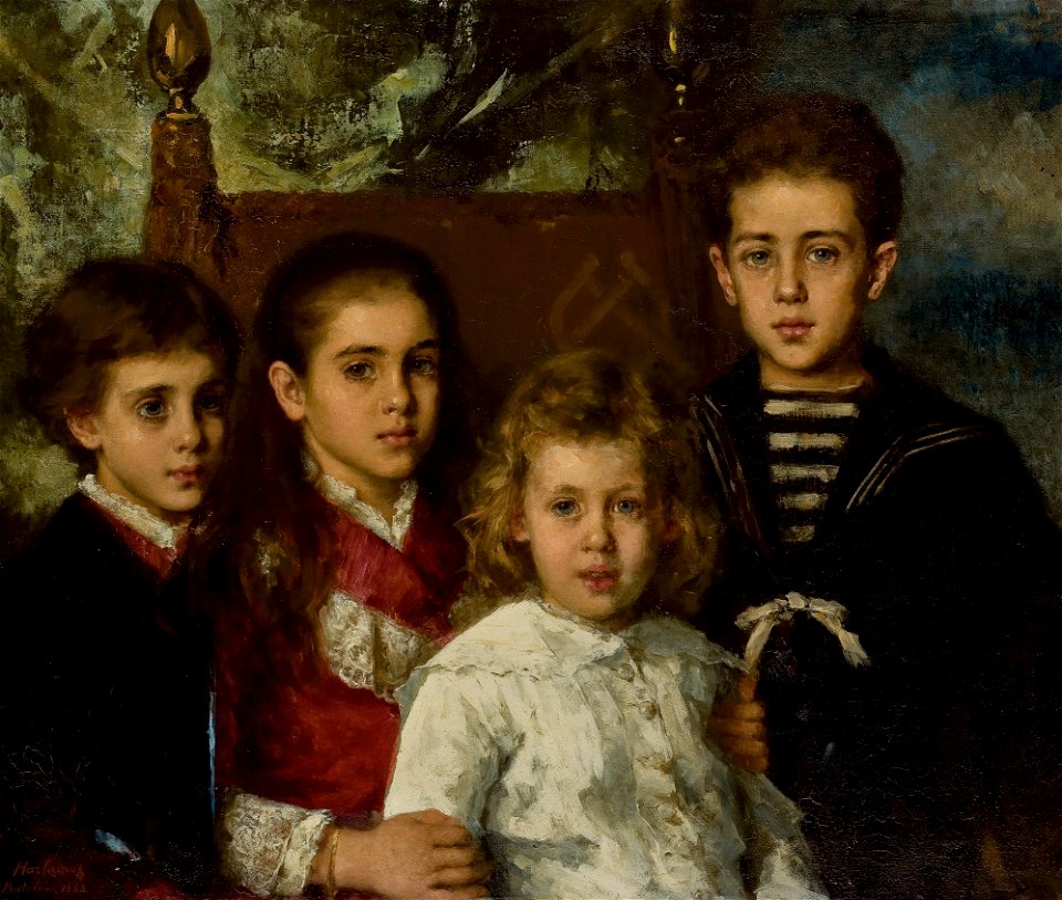 Алексе́й А. Харла́мов - Портрет детей Павла Павловича Демидова (1883)