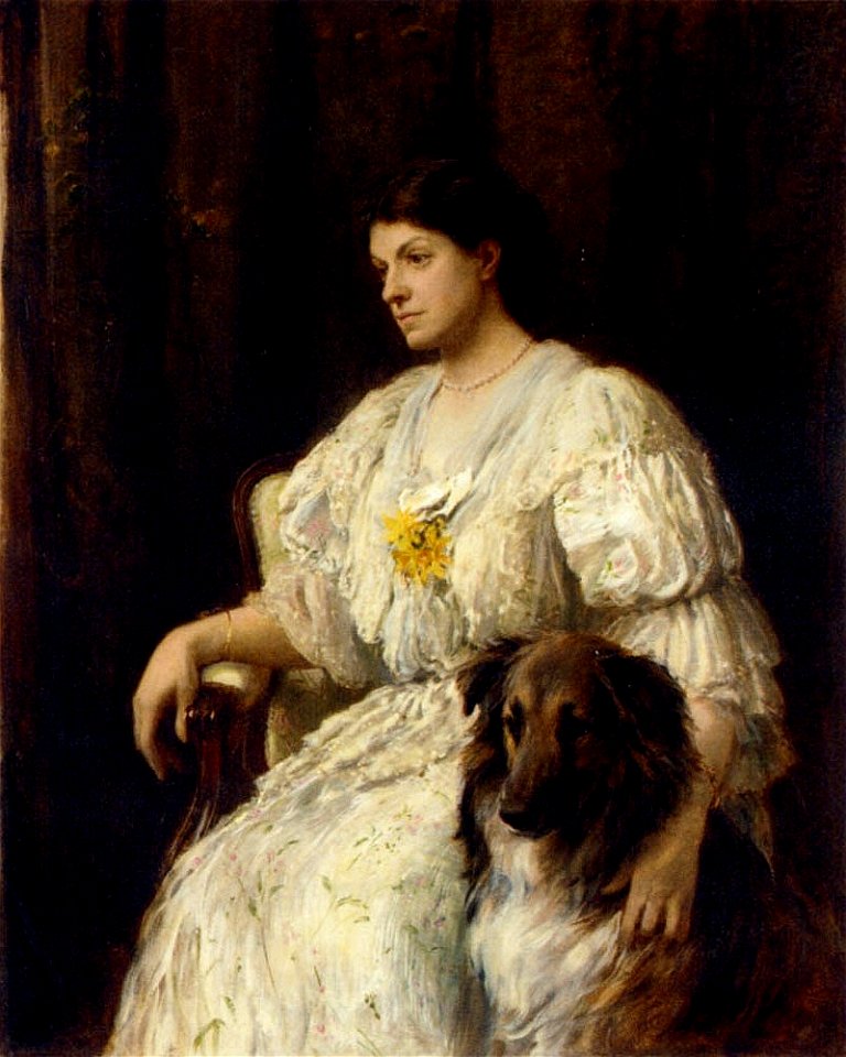 Hardy Heywood - Portrait Of A Lady With Her Collie