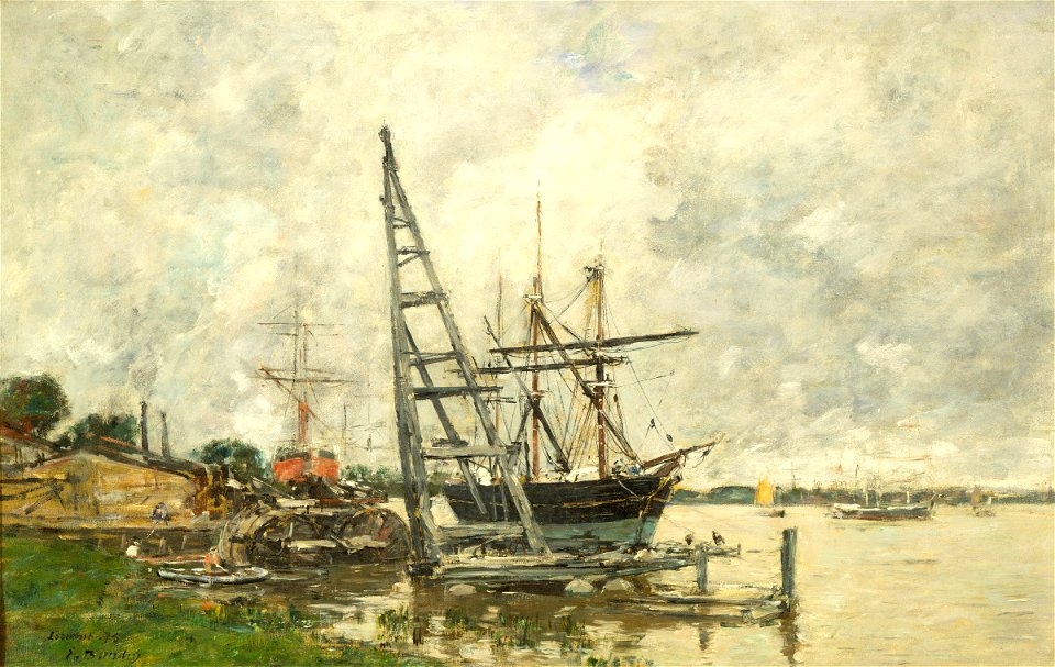 Harbor at Lormont - Eugene Louis Boudin