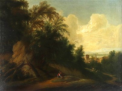 Italienische Landschaft mit figürlicher Staffage