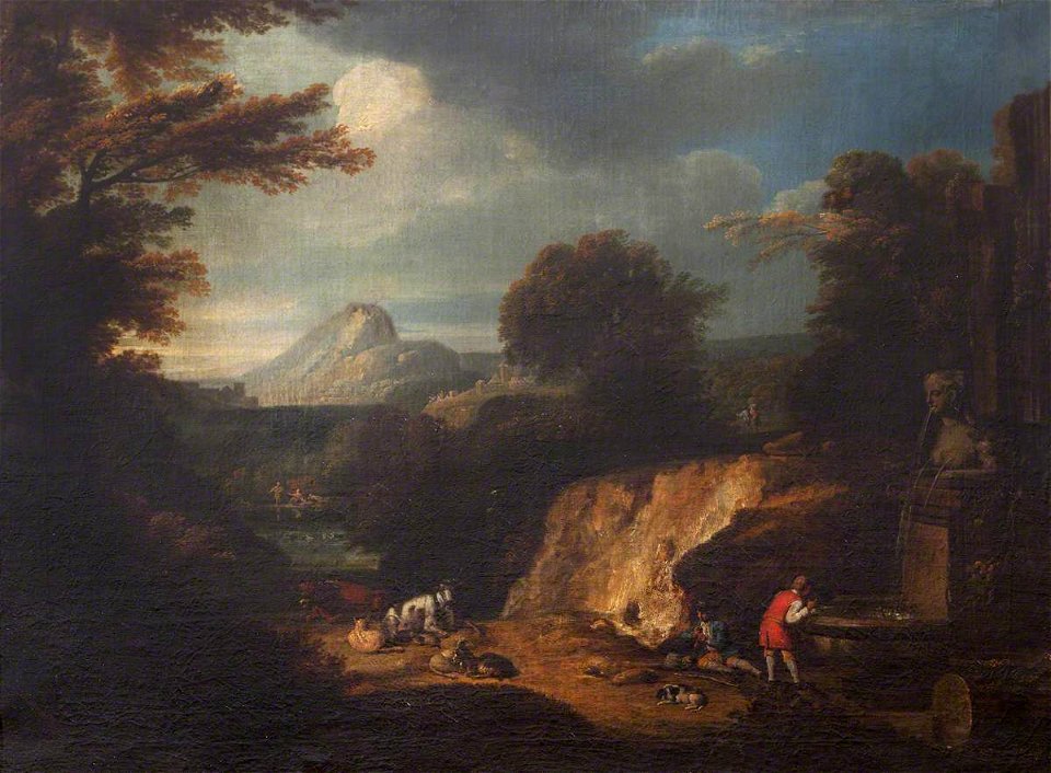 Italo-Flemish School - A Wooded Landscape with a Fountain and Travellers - 436009 - National Trust