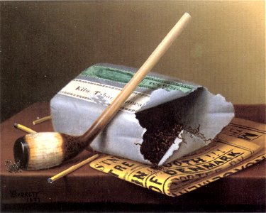 Harnett - A Smoke Backstage, oil on canvas, 1877