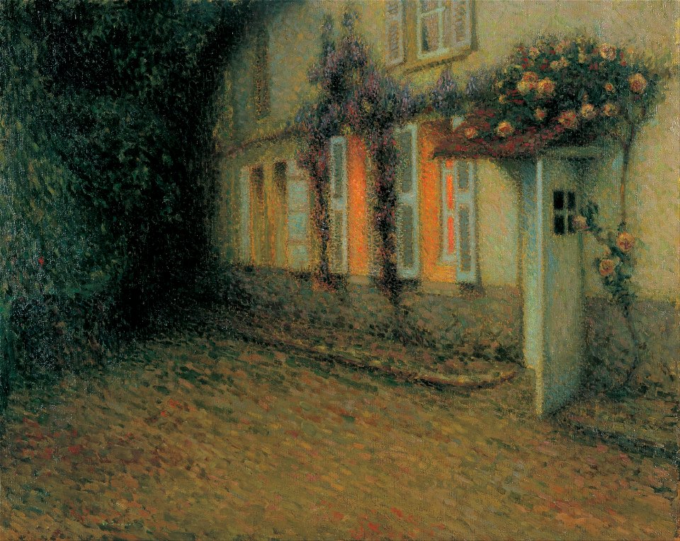 Henri Le Sidaner - Roses and Wisterias on the House - Google Art Project