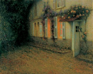 Henri Le Sidaner - Roses and Wisterias on the House - Google Art Project