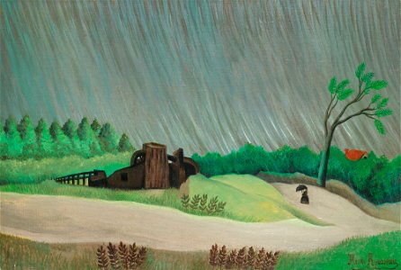 Henri Rousseau - Un matin de pluie. Free illustration for personal and commercial use.