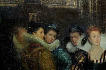 Henri de Guise chez Henri III au Louvre en 1588 (détail - courtisanes)