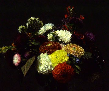 Henri Fantin-Latour (1836-1904) - Dahlias - ABDAG002546 - Aberdeen Art Gallery