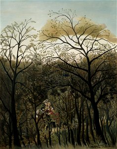 Henri Rousseau - Rendezvous in the Forest. Free illustration for personal and commercial use.