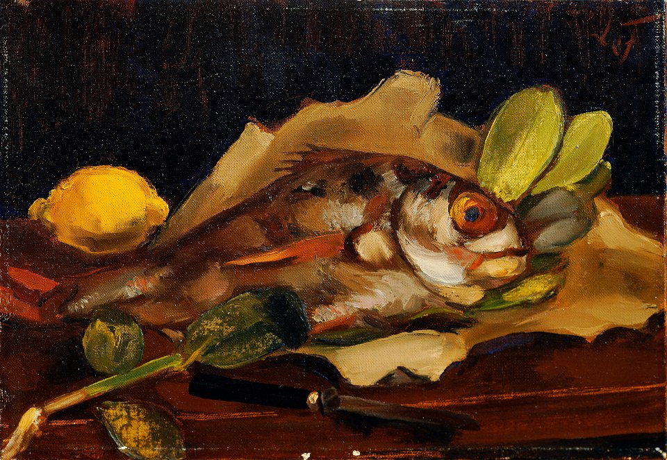 Henri Victor Gabriel Le Fauconnier - Fischstillleben mit Zitrone - 2529 - Österreichische Galerie Belvedere