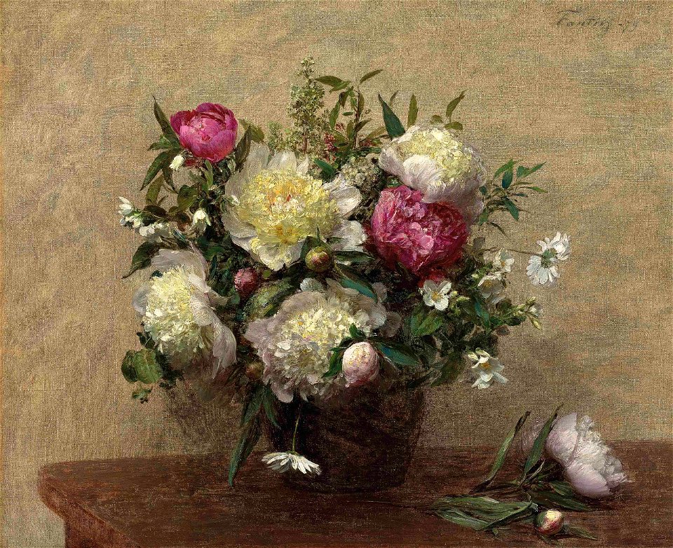 Henri fantin-latour vase de pivoines)