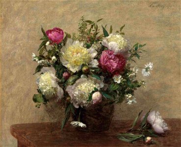 Henri fantin-latour vase de pivoines)