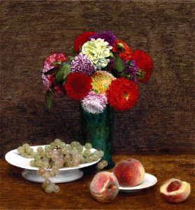 Henri Fantin-Latour - Dahlias, raisins et pêches, 1868