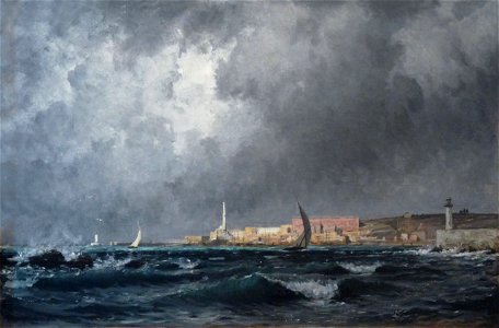 Henri Zuber-Entrée du port de Gênes