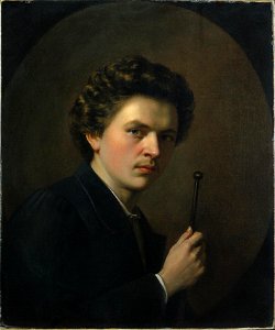 Henri Regnault - Autoportrait avec appui-main