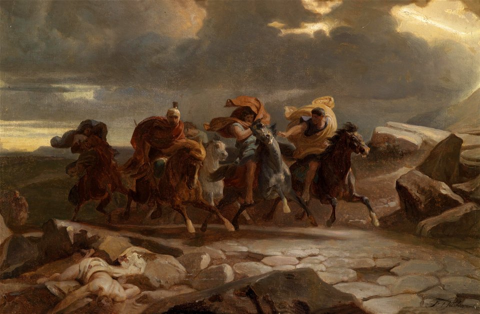 Henri Felix Emmanuel Philippoteaux Auf der Flucht