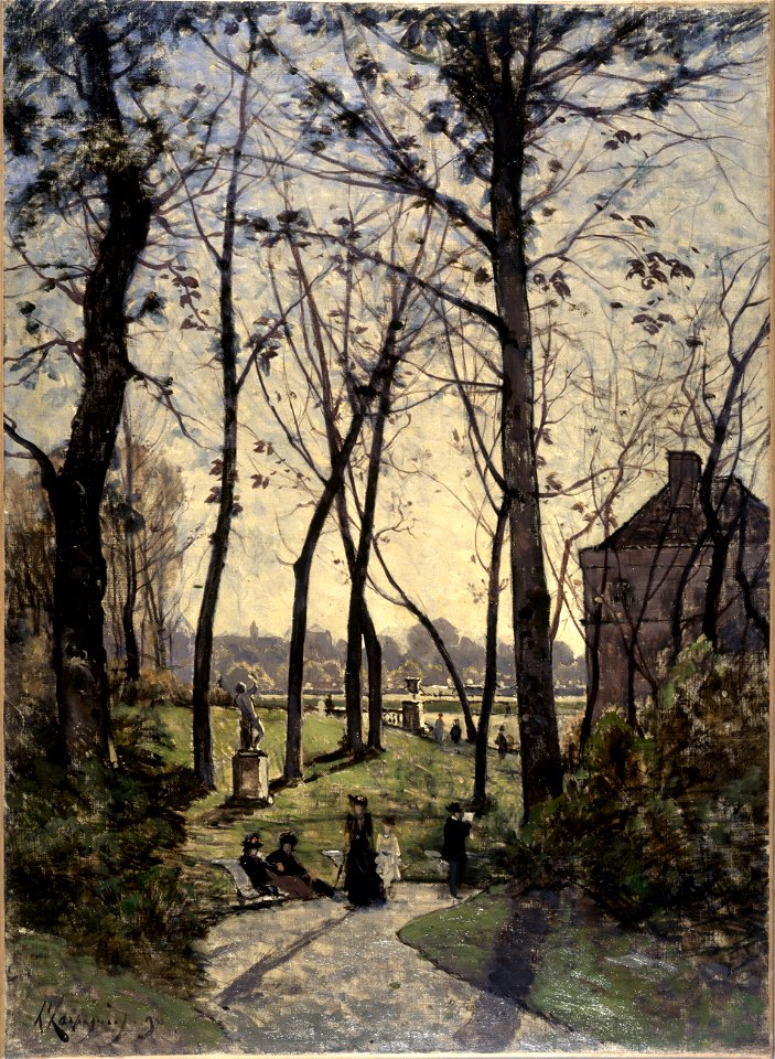 Henri Joseph Harpignies - Esquisse pour la galerie des Tourelles de l'Hôtel de Ville de Paris , Le jardin du Luxembourg - PPP3033 - Musée des Beaux-Arts de la ville de Paris
