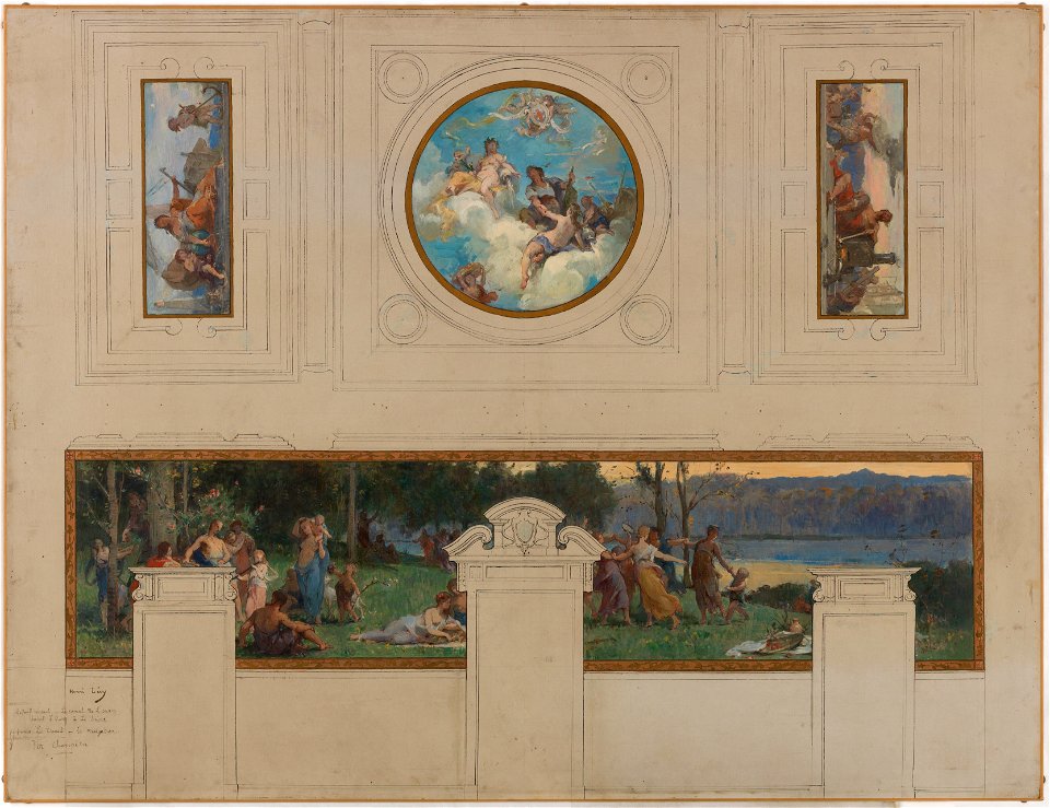 Henri-Léopold Lévy - Esquisse pour la mairie de Pantin , Allégories du canal de l'Ourcq, du Travail et de la Navigation - - PPP4088 - Musée des Beaux-Arts de la ville de Paris
