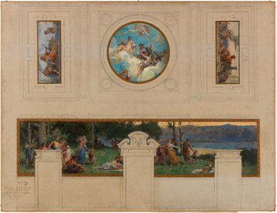 Henri-Léopold Lévy - Esquisse pour la mairie de Pantin , Allégories du canal de l'Ourcq, du Travail et de la Navigation - - PPP4088 - Musée des Beaux-Arts de la ville de Paris