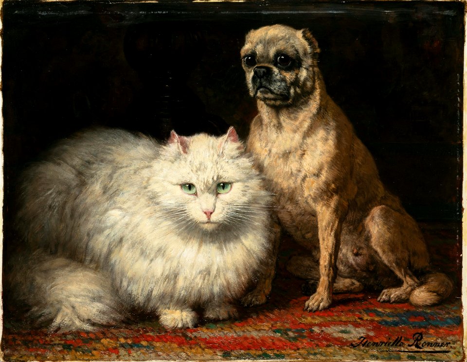 Henriette Ronner Knip Zwei Freunde