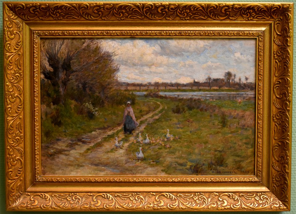 Henri Le Sidaner - Paysage, gardeuse d'oies 01
