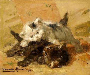 Henriette Ronner-Knip Spielende Kätzchen