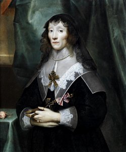 Henrietta Maria of France in mourning. Free illustration for personal and commercial use.