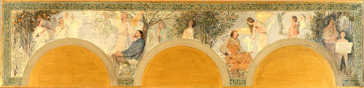 Henri Martin - Esquisse pour le salon d'entrée sud de l'Hôtel de Ville , La Musique - La Sculpture - PPP4456 - Musée des Beaux-Arts de la ville de Paris
