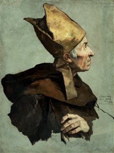 Henri-Léopold Lévy - Esquisse de détail pour le Panthéon , Un évêque (le couronnement de Charlemagne) - PDUT1412 - Musée des Beaux-Arts de la ville de Paris