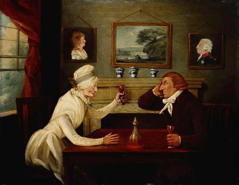 Henry Bernard Chalon (1770-1849) - Mrs Jane Baker (1760-1835) with her husband, William - RCIN 406543 - Royal Collection