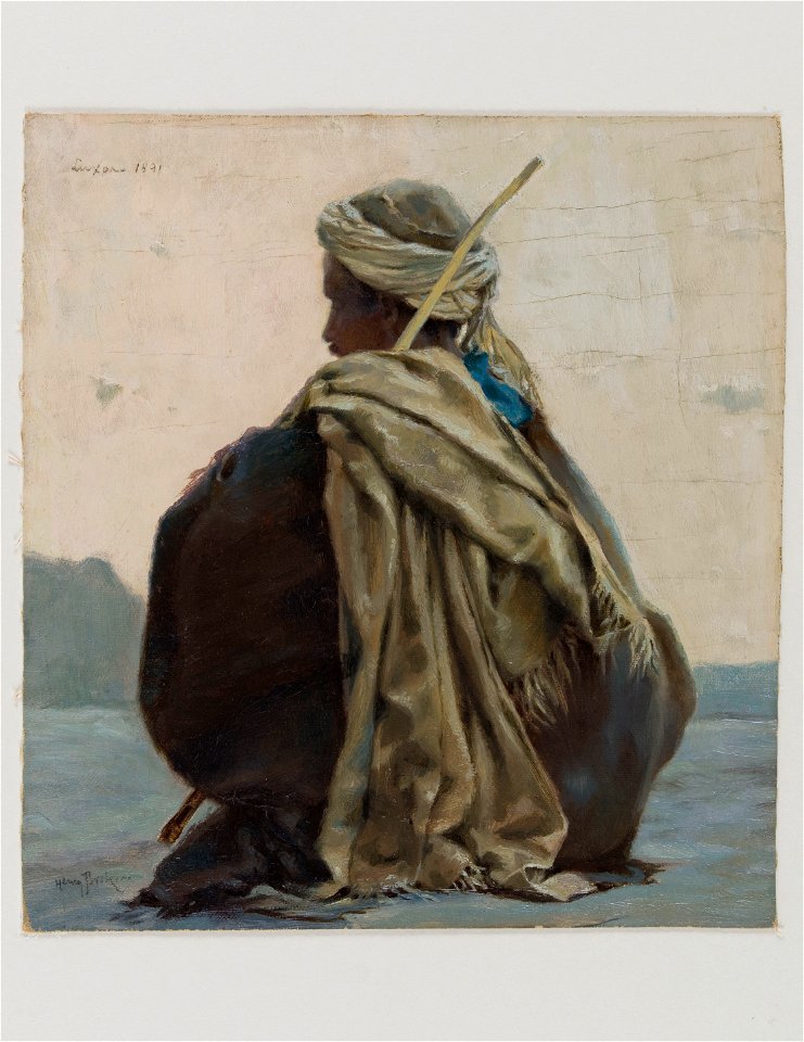 Henry Brokman - Louxor, arabe assis, de trois-quarts dos - PPP3627 - Musée des Beaux-Arts de la ville de Paris