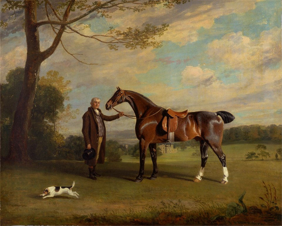 Henry Bernard Chalon - The Earl of Shrewsbury's Groom Holding a Hunter - Google Art Project