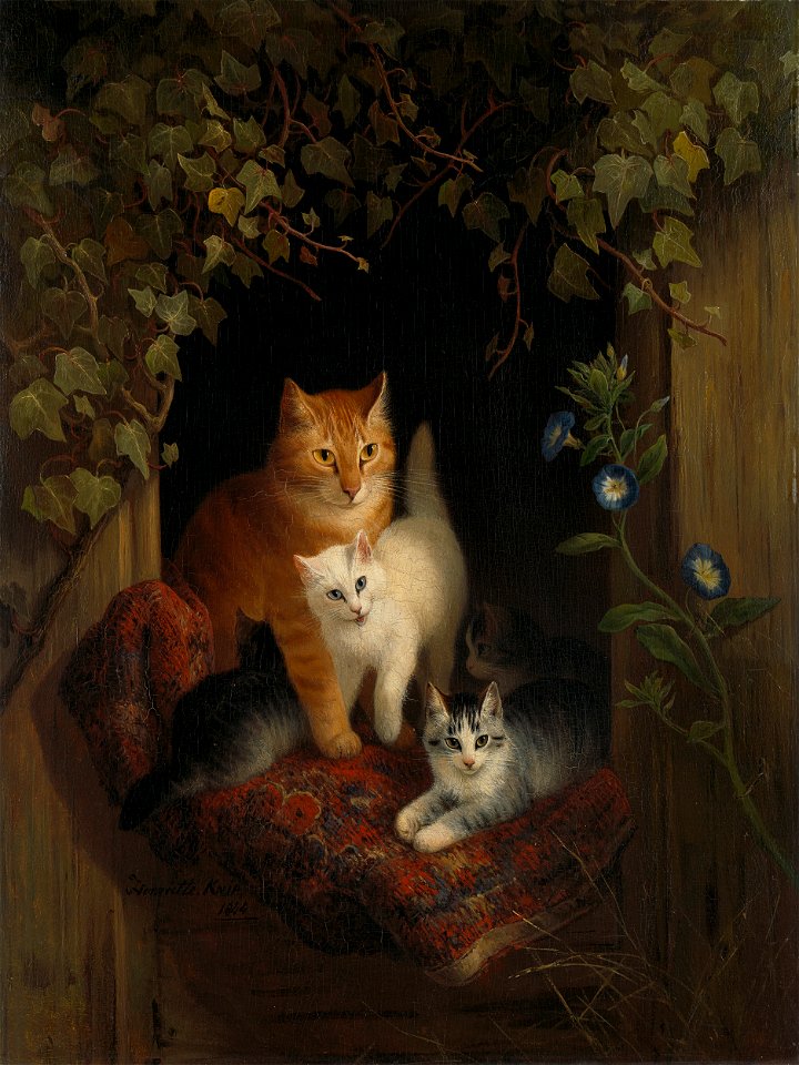 Henriëtte Ronner-Knip - Poes met jongen