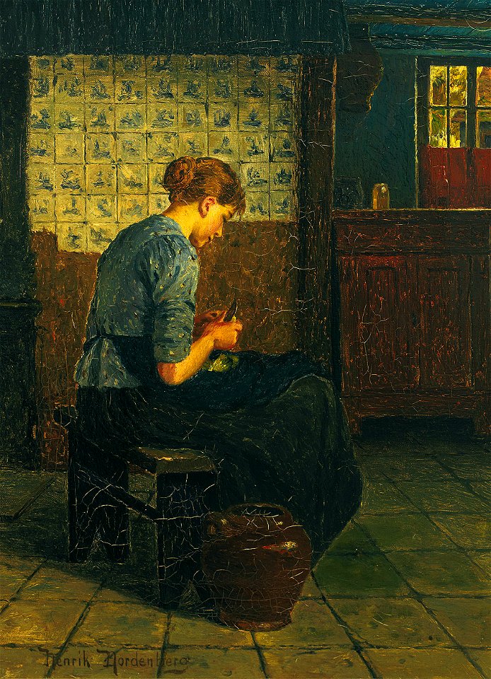 Henrik Nordenberg Frau in holländischer Küche