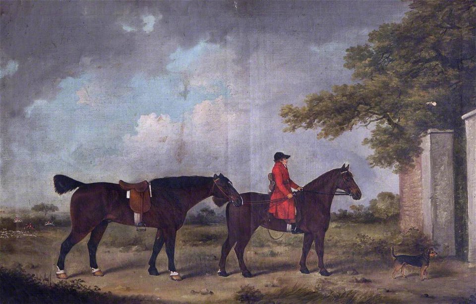 Henry Bernard Chalon (1771-1849) - Man on Horseback, Leading a Horse, and a Dog - 355578 - National Trust