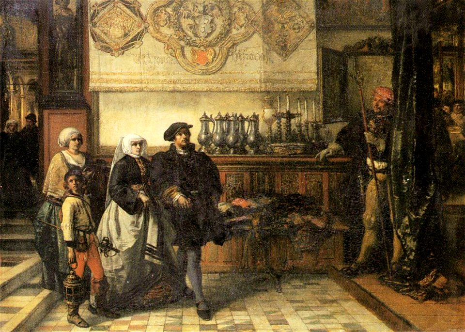 Henri Leys - Frans Floris Going to a Saint Luke's Day Feast 1540 - WGA12951
