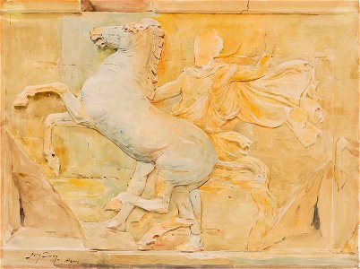 Henry Bacon - Central Metope of the Frieze of Phidias, Parthenon - 1927.5.6 - Smithsonian American Art Museum