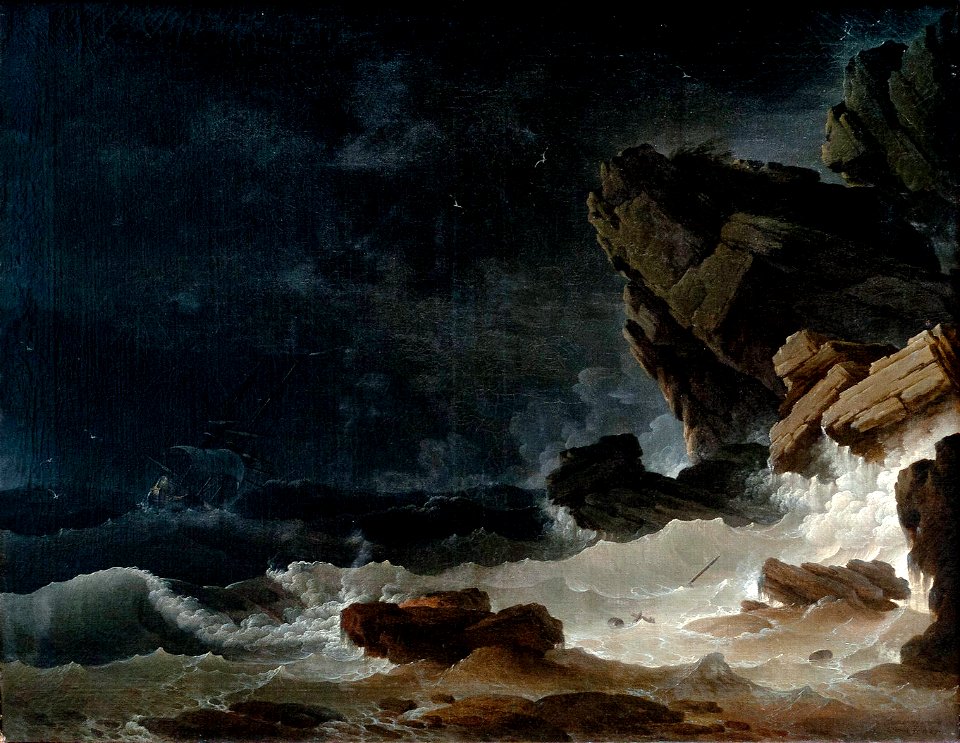 Henry d'Arles 1767 Tempête sur une côte rocheuse