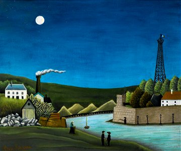 Henri Rousseau - La Seine à Suresnesl. Free illustration for personal and commercial use.