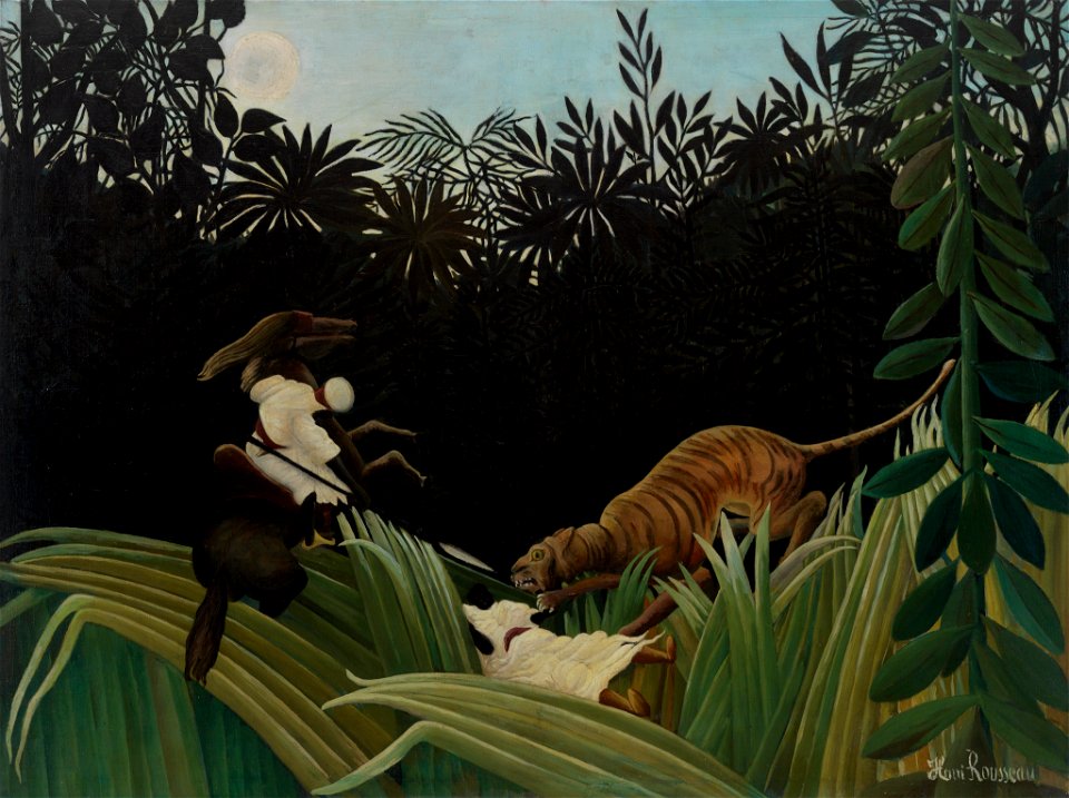 Henri Rousseau - Scouts Attacked by a Tiger (Éclaireurs attaqués par un tigre) - BF584 - Barnes Foundation