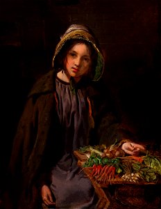 Henry Le Jeune - A Market Girl - Le-Jeune-98467. Free illustration for personal and commercial use.