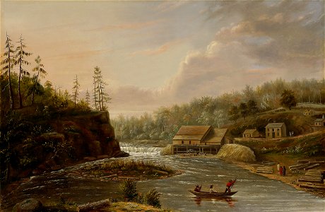 Henry Lewis - Cheever's Mill on the St. Croix River - 47.6 - Minneapolis Institute of Arts. Free illustration for personal and commercial use.