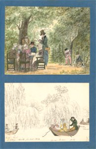 Henriette Odescalchi - Rodina v záhrade kaštieľa v Apaty. Člnkovanie na jazere - K 6232-29 - Slovak National Gallery